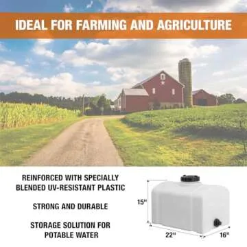 RomoTech 82123889 Polyethylene Domed Reservoir Water Tank, 16 gallon, Made In The USA Poly Tank For Water and Non-Flammable Liquids, Rust and Corrosion Proof
