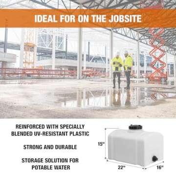 RomoTech 82123889 Polyethylene Domed Reservoir Water Tank, 16 gallon, Made In The USA Poly Tank For Water and Non-Flammable Liquids, Rust and Corrosion Proof