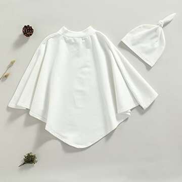 Saliuentm Toddler Kids Baby Girl Boy Halloween Costume Ghost Cloak Grimace Print Tassel Poncho Fancy Cape with Hat Cosplay Outfits (B-White Smiley Cloak with Hat,3-4T)