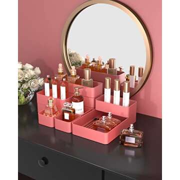 9 Pcs Stackable Drawer Organizer Trays Set, Multifunctional Stackable Storage Trays for Vanity, Bath...