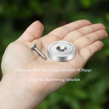 Neosmuk Magnets with Screws, 130lbs Strong Neodymium Disc Magnet with Holes in The Center,Cup Magnet with Mounting Hole Heavy Duty, Round Magnet Rare Earth Magnetic High Strength in Middle,6 Pack