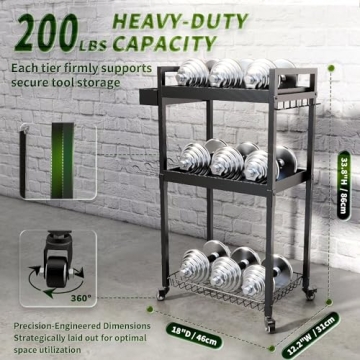 MOUKABAL 3-Tier Tool Organizer for Garage Storage