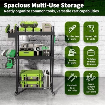 MOUKABAL 3-Tier Tool Organizer for Garage Storage