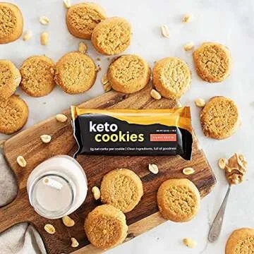 Perfect Keto Cookies - 12 Pack (24 Cookies) Low Net Carb Snacks & Sweets, No Added Sugar and Gluten-Free Cookies - Keto Food for Healthy and Keto-Friendly Diet - Peanut Butter