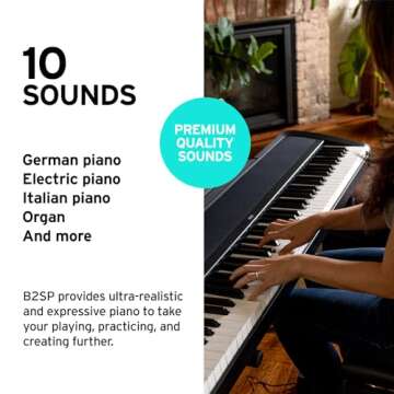 Korg B2 88-Key Digital Piano with Audio and MIDI USB - Software Included - Black (B2BK)