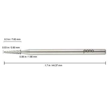 Pana® 3/32" Sharp Point Bit Safety Nail Carbide Bit - Silver Color (Grit: Medium - M) for Electric Dremel Drill Machine
