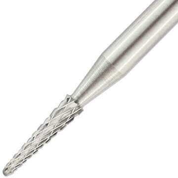 Pana® 3/32" Sharp Point Bit Safety Nail Carbide Bit - Silver Color (Grit: Medium - M) for Electric Dremel Drill Machine