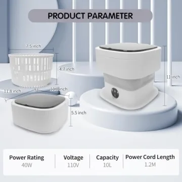 10L Portable Mini Washing Machine - Travel Washer & Dryer