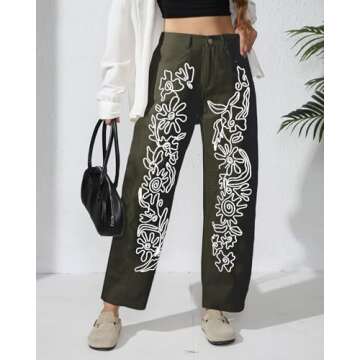 Kedera Mid Rise Barrel Jeans for Women Wide Leg Mid Waist Cropped Denim Pants Baggy Boyfriend Jeans with Pockets Green