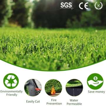 SunVilla 6FTX8FT Realistic Indoor/Outdoor Artificial Grass/Turf 6 x 8 (48 Square FT), Green/Olive Green/Yellow