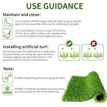 SunVilla 6FTX8FT Realistic Indoor/Outdoor Artificial Grass/Turf 6 x 8 (48 Square FT), Green/Olive Green/Yellow