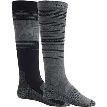 Burton Mens Performance Lightweight Sock 2Pk - True Black Comfort & Warmth