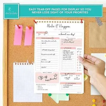 Decorably 52 Sheets Nude Pink Undated Daily Planner Notepad, 6.5x10in Spring-Bound Daily Task Notepad for Schedule, Priorities, To-Do List, Agenda, Water Intake, Meals, Notes and Doodles