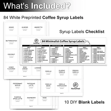 84 Coffee Syrup Labels for Stylish Coffee Organization