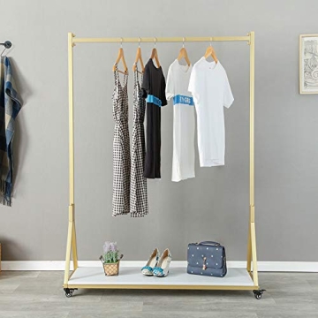 FURVOKIA Metal Rolling Garment Rack - Stylish & Functional