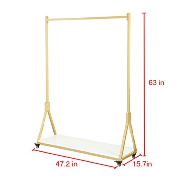 FURVOKIA Metal Rolling Garment Rack - Stylish & Functional