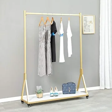 FURVOKIA Metal Rolling Garment Rack - Stylish & Functional