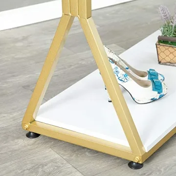 FURVOKIA Metal Rolling Garment Rack - Stylish & Functional