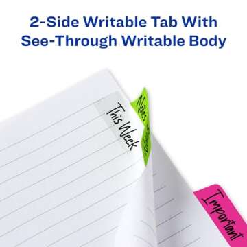 Avery UltraTabs 24 Assorted Neon Page Tabs for Easy Organization