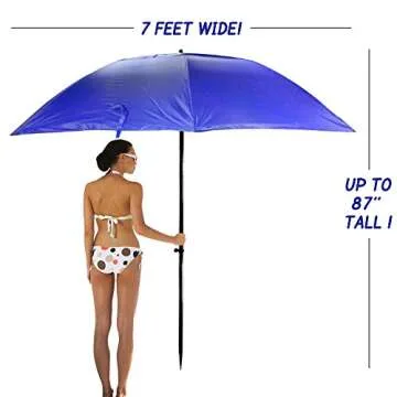 Sport-Brella Vented SPF 50+ Sun and Rain Canopy Umbrella for Beach and Sports Events (8-Foot, Red)