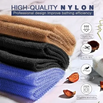 African Net Sponge Exfoliating Shower Scrubber Set for Radiant Skin