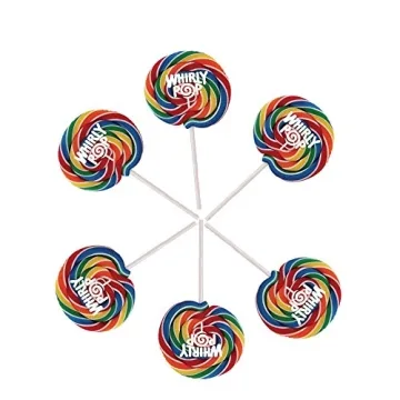 Vibrant Whirly Rainbow Lollipops - 6 Count Fun