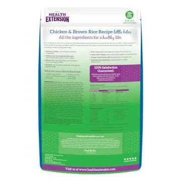 Health Extension Little Bites Chicken & Brown Rice Dry Dog Food - Natural with Probiotics for Teacup...