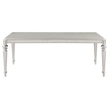 Coaster Home Furnishings Bling Game 5-Piece Dining Set with Rectangular Extension Leaf Table, Metallic/Metallic Platinum