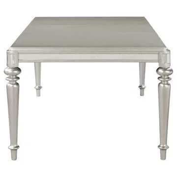 Coaster Home Furnishings Bling Game 5-Piece Dining Set with Rectangular Extension Leaf Table, Metallic/Metallic Platinum