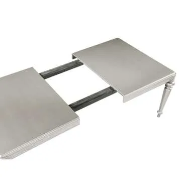 Coaster Home Furnishings Bling Game 5-Piece Dining Set with Rectangular Extension Leaf Table, Metallic/Metallic Platinum