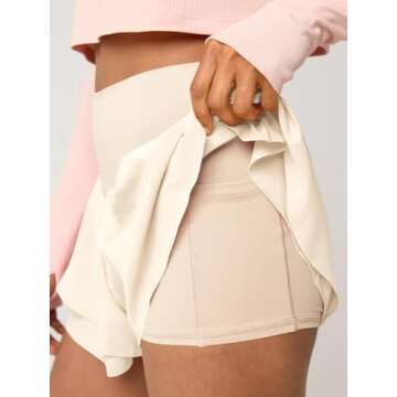 Fisoew Women's High Waisted Ruffle Athletic Shorts