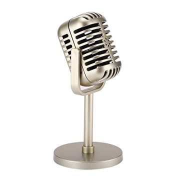 Facmogu Retro Microphone Props Model - Vintage Fake Plastic Microphone for Decor