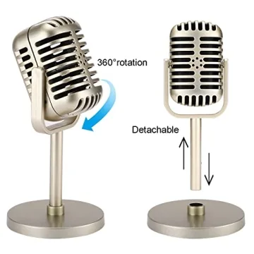 Facmogu Retro Microphone Prop for Parties and Decor