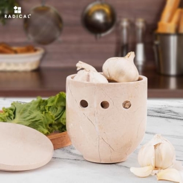 Radicaln Marble Garlic Keeper for Elegant Kitchen Storage
