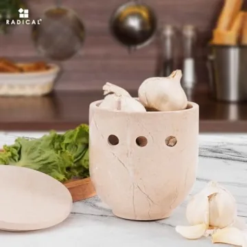 Radicaln Marble Garlic Keeper for Elegant Kitchen Storage