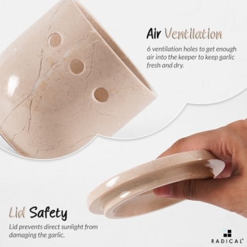 Radicaln Marble Garlic Keeper for Elegant Kitchen Storage