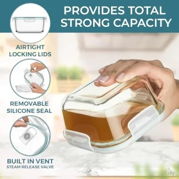 24 Pc Airtight Glass Food Storage Containers for Meal Prep