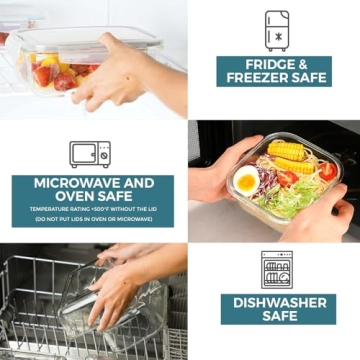 24 Pc Airtight Glass Food Storage Containers for Meal Prep