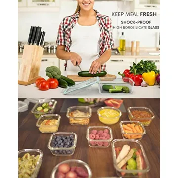 24 Pc Airtight Glass Food Storage Containers for Meal Prep