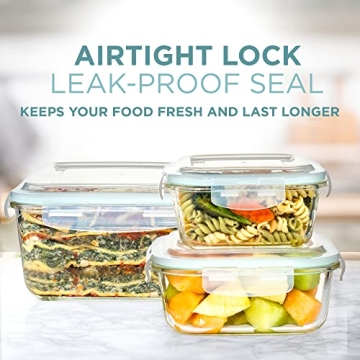 24 Pc Airtight Glass Food Storage Containers for Meal Prep
