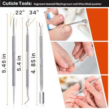 Konovo Ingrown Toenail Tool Kit 9 Pcs, Toe Nail Clippers for Adult and Seniors, Large Toenail Clipper for Ingrown Toenail Treatment/Thick Nails