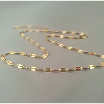 Annika Bella Lace Choker, Simple Gold Necklace, Length 13-16 Inches, Minimalist Collar Necklaces, Layering Chokers for Women (Lace Chain)