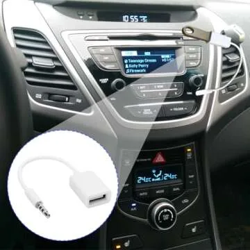 Joyzan USB to Aux Audio Adapter, 3.5mm Male Jack Plug to Female Converter Auxiliary Cord Cable for D...