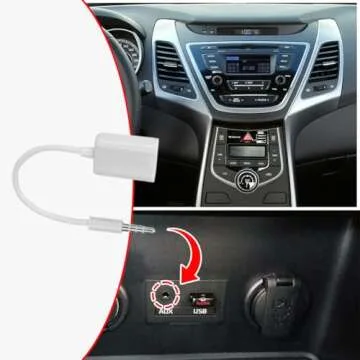 Joyzan USB to Aux Audio Adapter, 3.5mm Male Jack Plug to Female Converter Auxiliary Cord Cable for Devices Playing Music System Car CD Player External U Disk Computer TV Mobile Phone PC White 5.5in