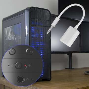 Joyzan USB to Aux Audio Adapter, 3.5mm Male Jack Plug to Female Converter Auxiliary Cord Cable for Devices Playing Music System Car CD Player External U Disk Computer TV Mobile Phone PC White 5.5in