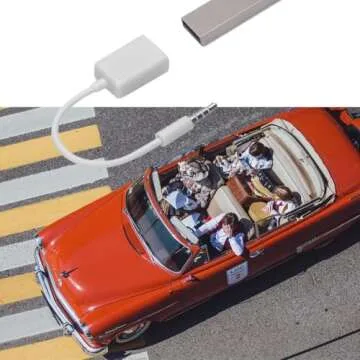 Joyzan USB to Aux Audio Adapter, 3.5mm Male Jack Plug to Female Converter Auxiliary Cord Cable for Devices Playing Music System Car CD Player External U Disk Computer TV Mobile Phone PC White 5.5in