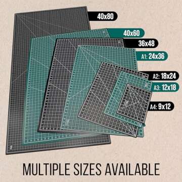 U.S. Art Supply Thickend - 12" x 18" Green/Black Professional Self Healing 5-Ply Double Sided Durable Non-Slip Cutting Mat Great for Scrapbooking, Quilting, Sewing and all Arts & Crafts Projects