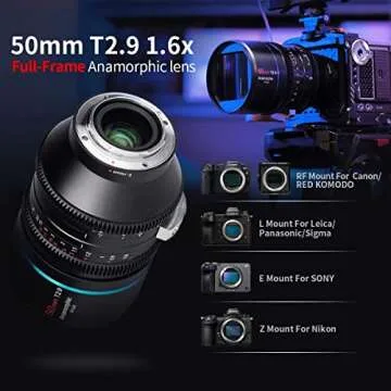 SIRUI 50mm T2.9 1.6X Anamorphic Lens for Cinematic Quality