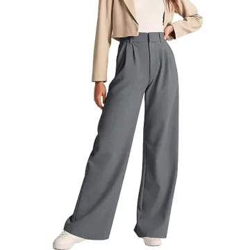 NIMIN Womens High Waisted Business Casual Pants - Stylish Office Dress Trousers