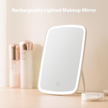 NEZZOE Rechargeable LED Makeup Mirror Dimmable Lights Portable